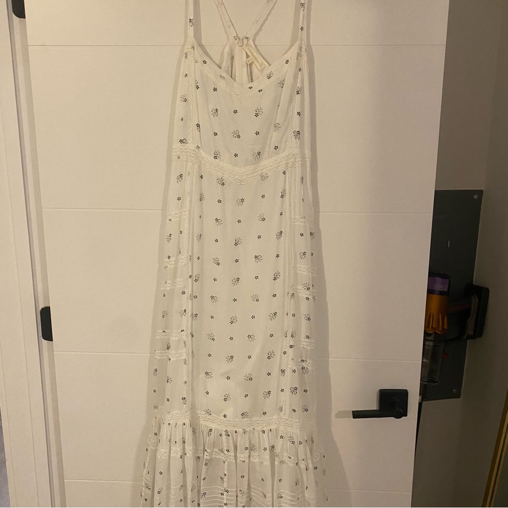 Loveshack Fancy White/Blue Maxi Sundress (Size 10)